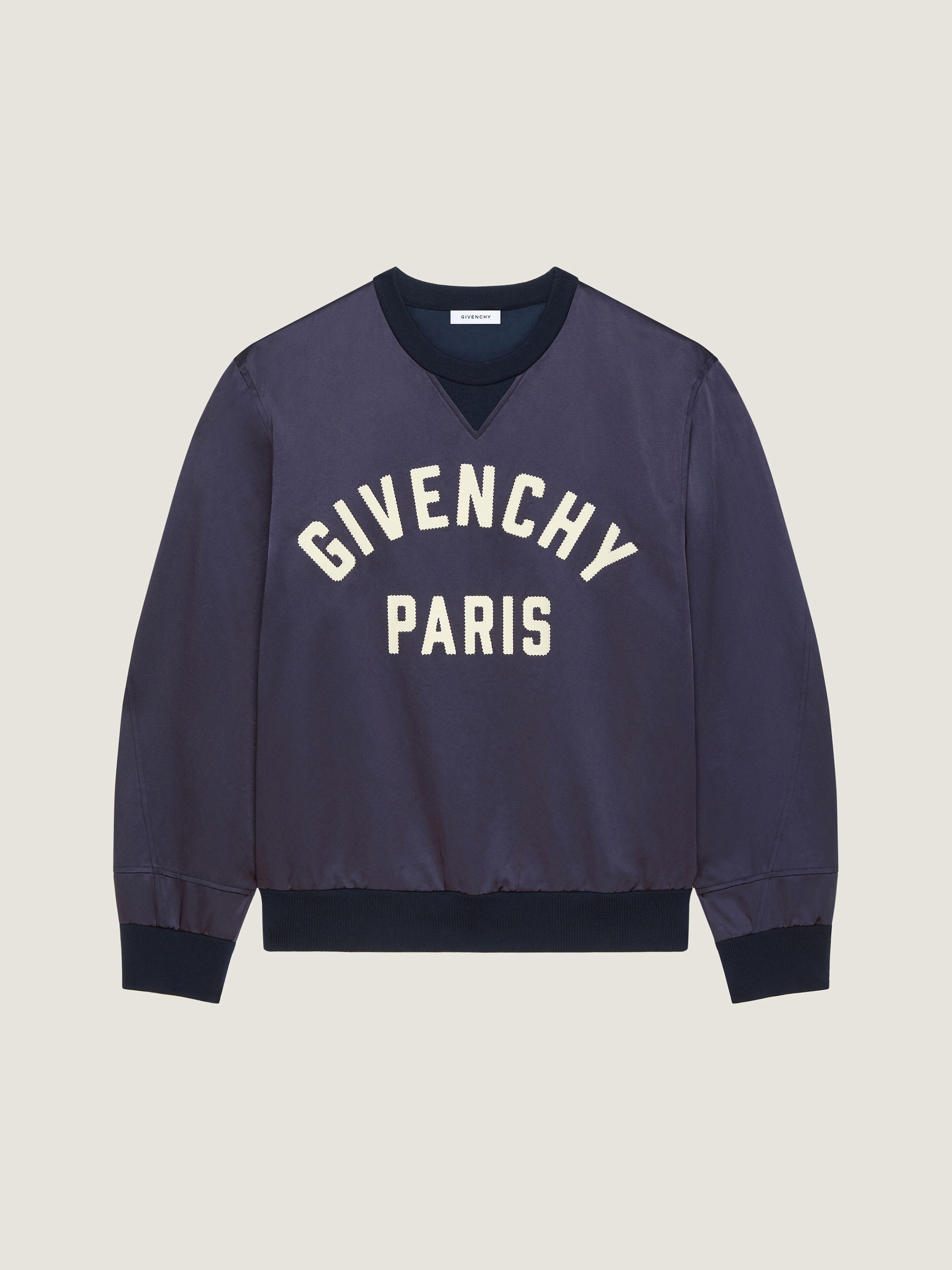 Sweatshirt in satin with GIVENCHY Paris embroidery